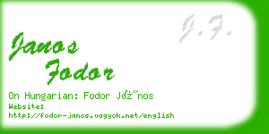 janos fodor business card